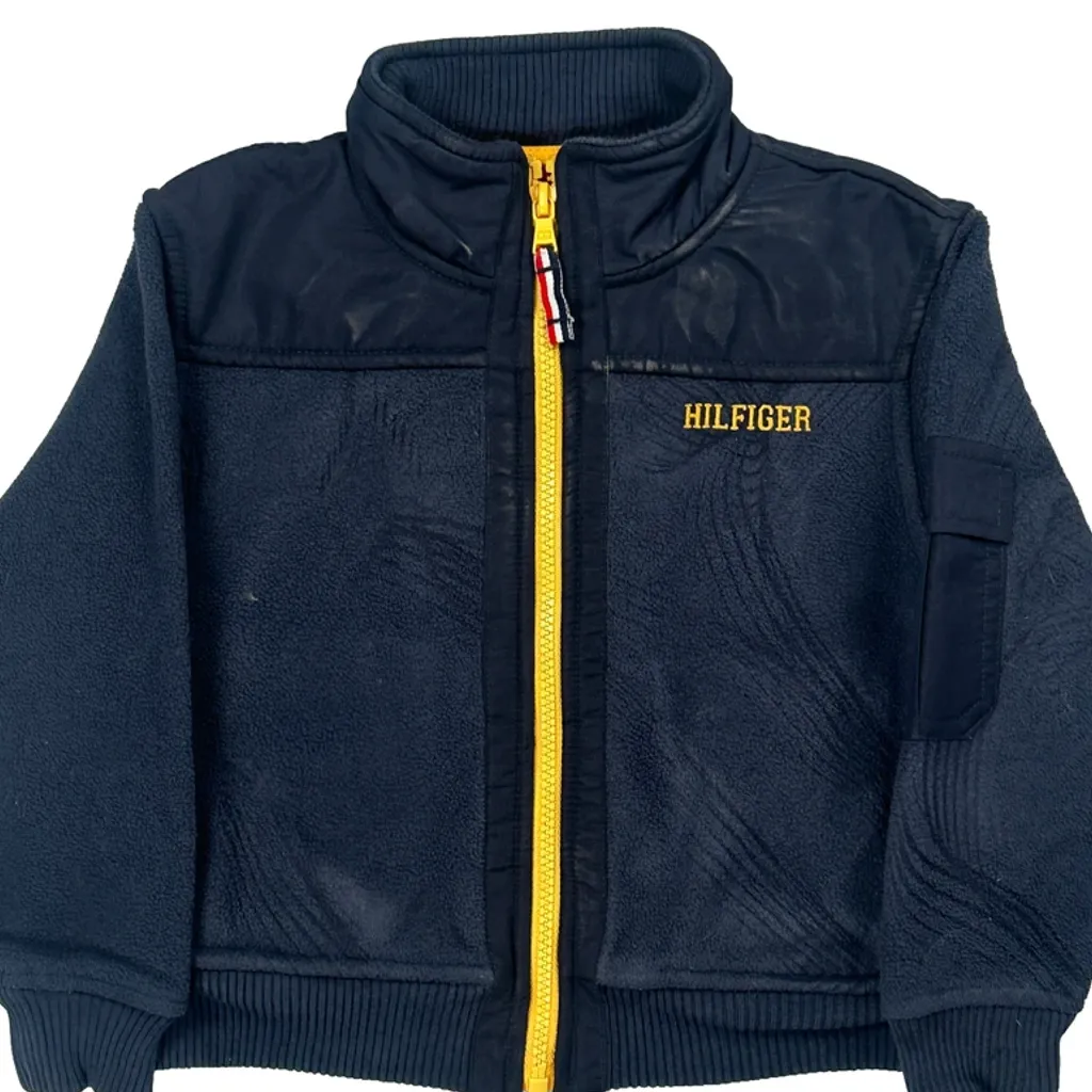 Age 4 Tommy Hilfiger Fleece Jacket - XS Blue Polyester - Image 5