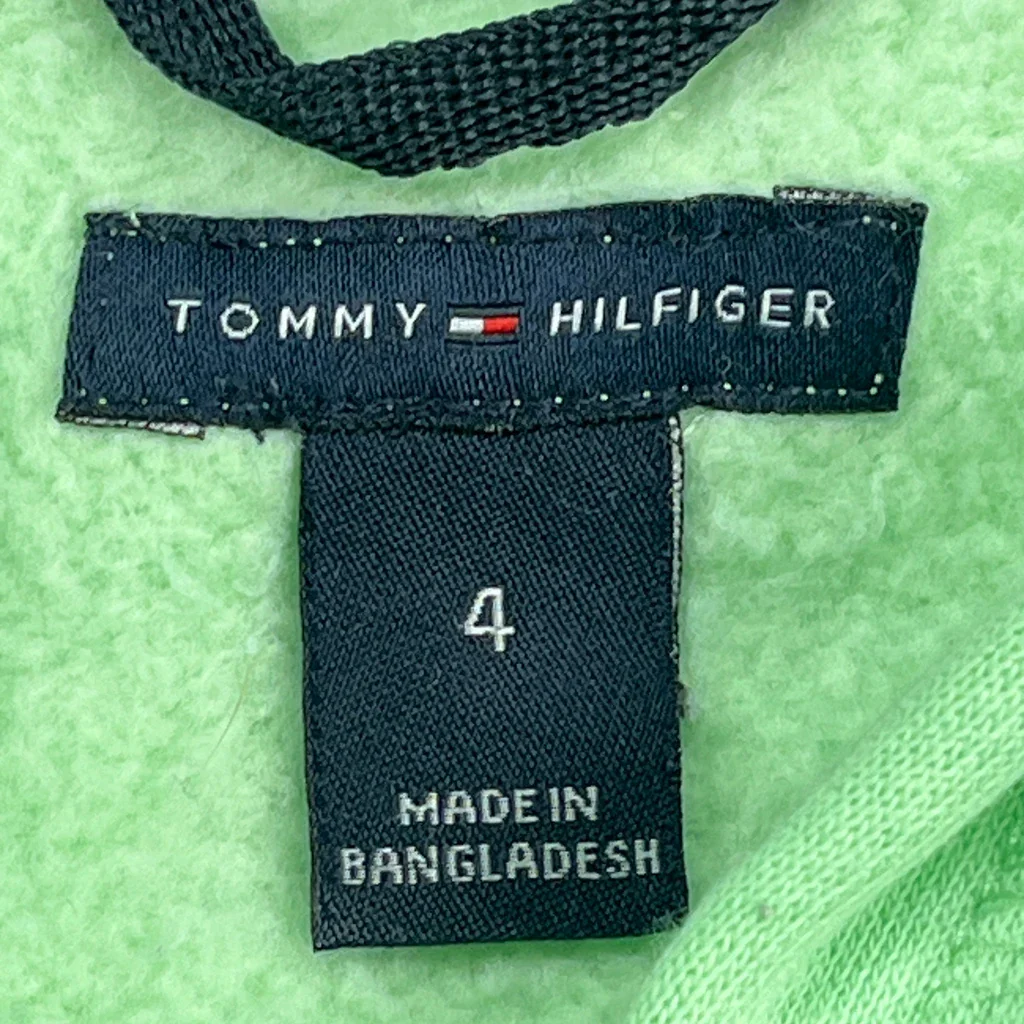 Age 4 Tommy Hilfiger Hoodie - XS Green Cotton - Image 3
