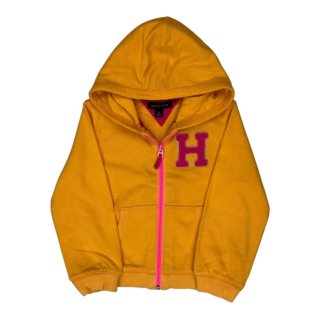 Age 4 Tommy Hilfiger Hoodie - Small Yellow Cotton