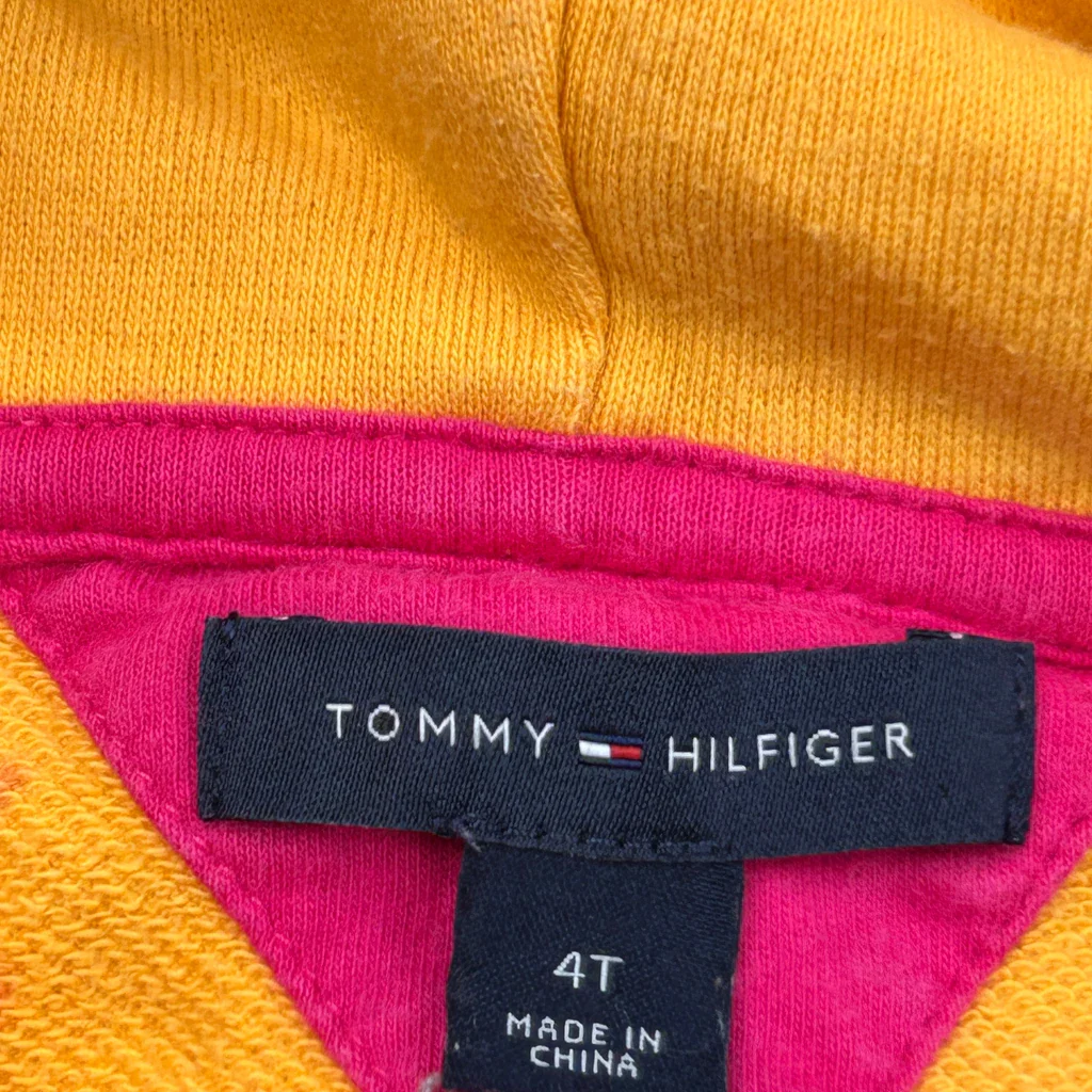 Age 4 Tommy Hilfiger Hoodie - Small Yellow Cotton - Image 3