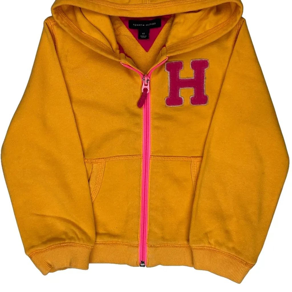 Age 4 Tommy Hilfiger Hoodie - Small Yellow Cotton - Image 5