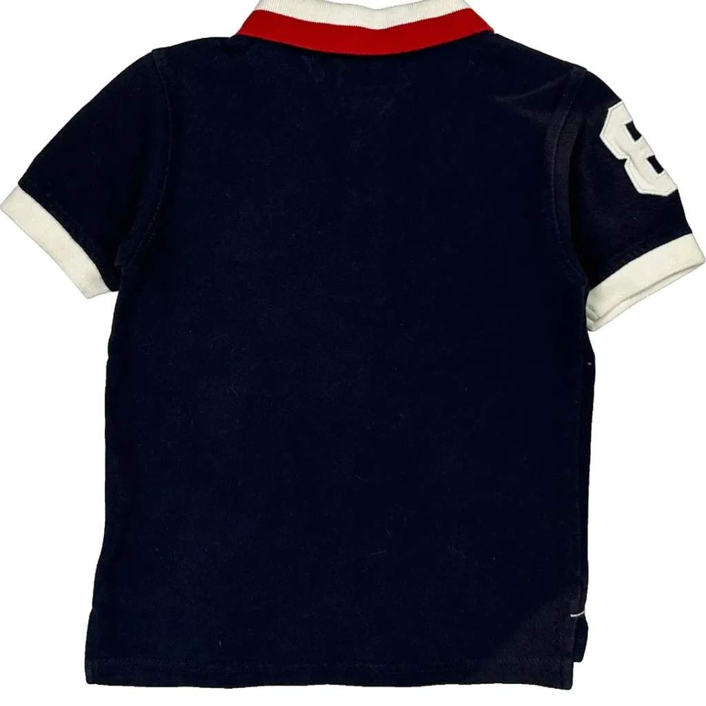 Age 4 Tommy Hilfiger Polo Shirt - Small Navy Cotton - Image 7