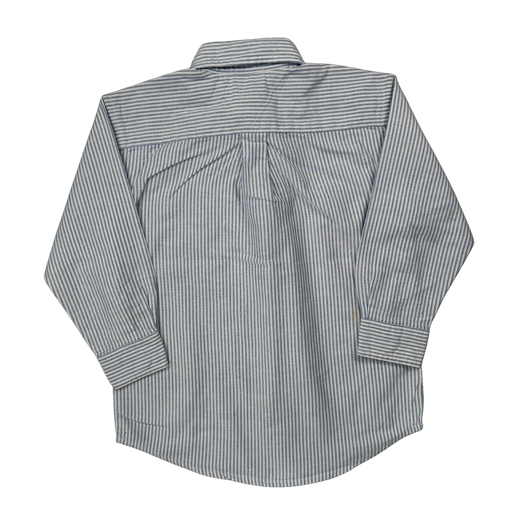 Age 4 Tommy Hilfiger Striped Shirt - Small Blue Cotton - Image 2