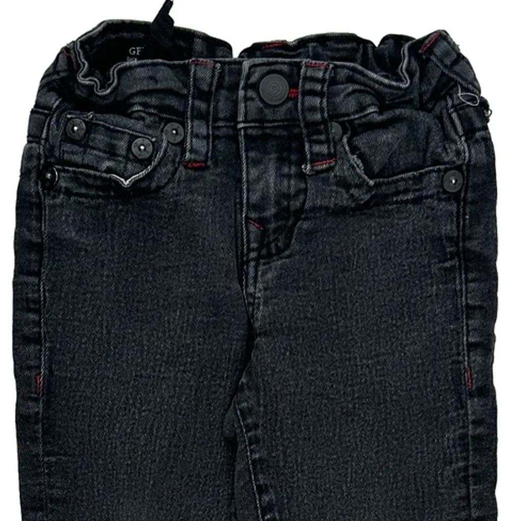 Age 4 True Religion Contrast Stitch Jeans - Small Black Denim - Image 7