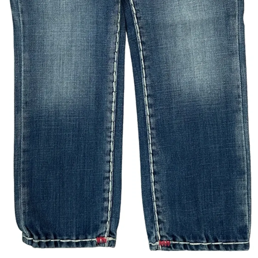 Age 4 True Religion Contrast Stitch Jeans - Small Blue Denim - Image 5
