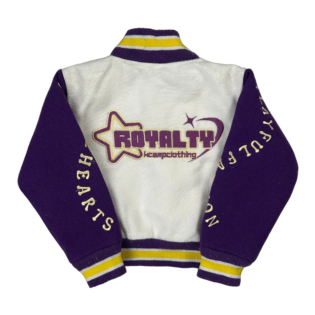 Age 4 Unbranded Graphic Varsity Jacket - Small Purple Polyester - Image 2