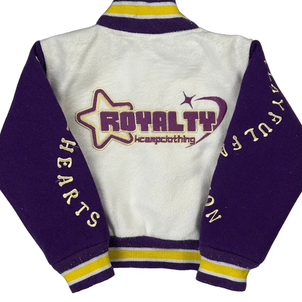 Age 4 Unbranded Graphic Varsity Jacket - Small Purple Polyester - Image 6