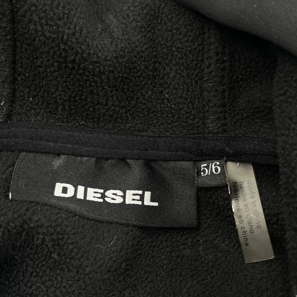 Age 5-6 Diesel Graphic Fleece Jacket - XS Black Polyester - Image 3