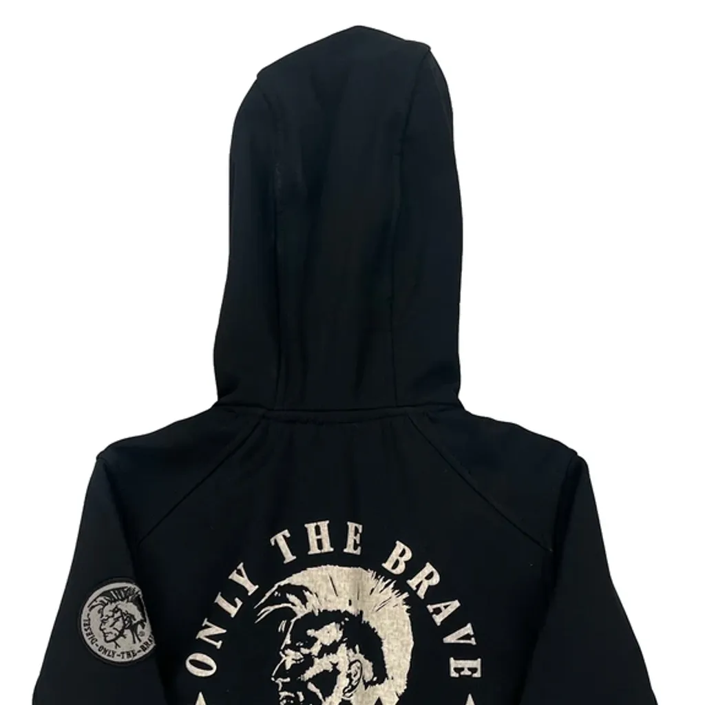 Age 5-6 Diesel Graphic Fleece Jacket - XS Black Polyester - Image 6