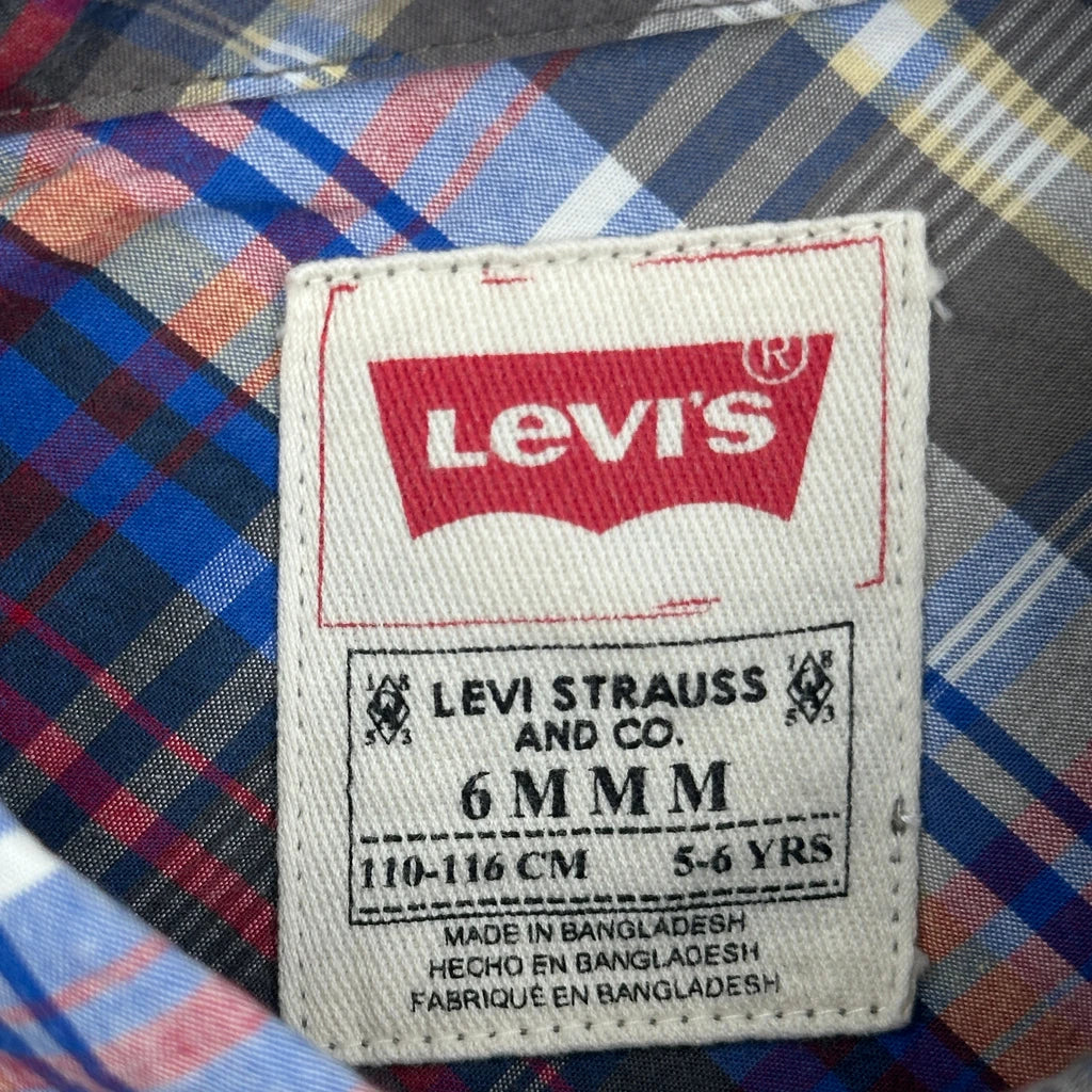 Age 5-6 Levis Checked Shirt - Small Multicoloured Cotton - Image 3