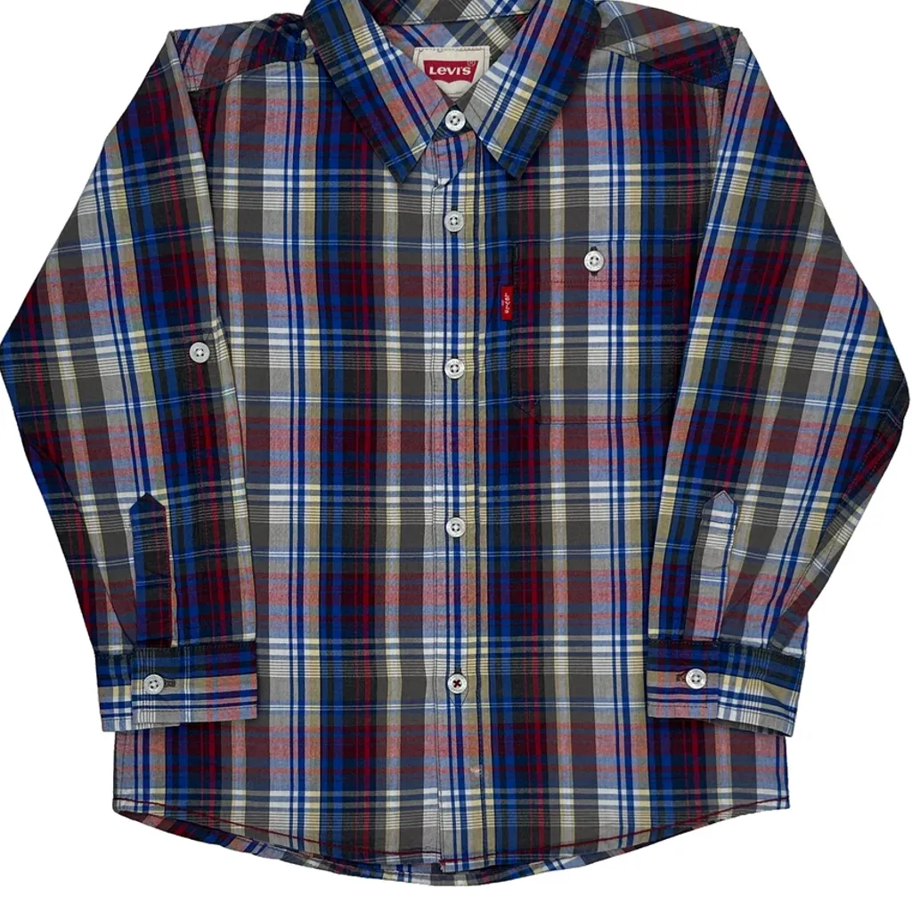 Age 5-6 Levis Checked Shirt - Small Multicoloured Cotton - Image 4