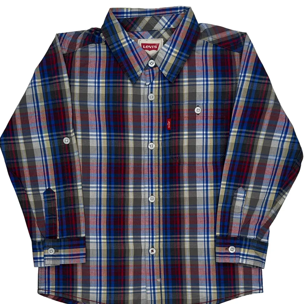 Age 5-6 Levis Checked Shirt - Small Multicoloured Cotton - Image 5