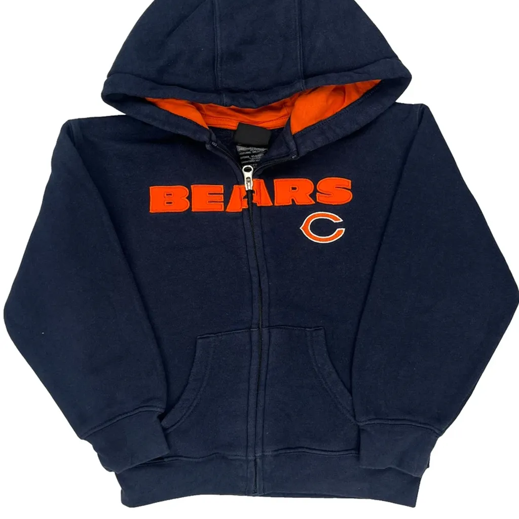 Age 5-6 Nfl Bears Hoodie - XS Navy Cotton - Image 4