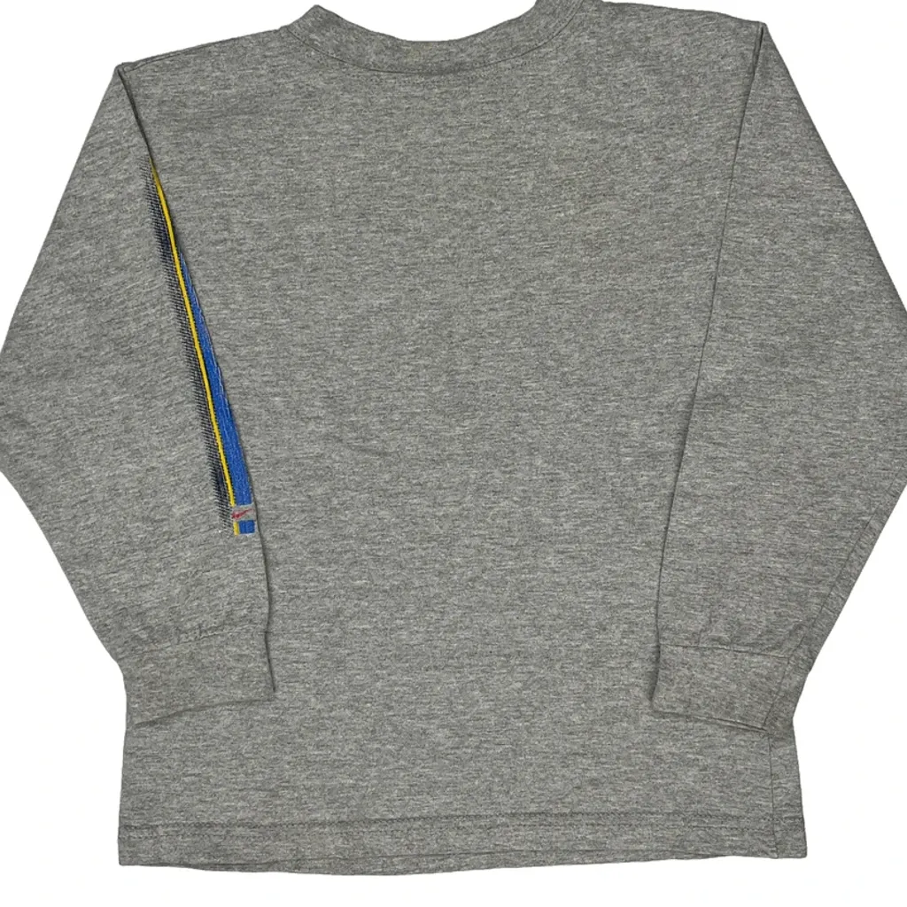 Age 5-6 Nike Graphic Long Sleeve T-Shirt - Medium Grey Cotton - Image 6