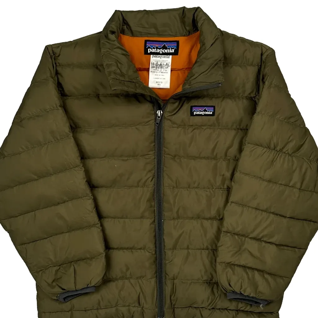 Age 5-6 Patagonia Puffer - XS Green Polyester - Image 5