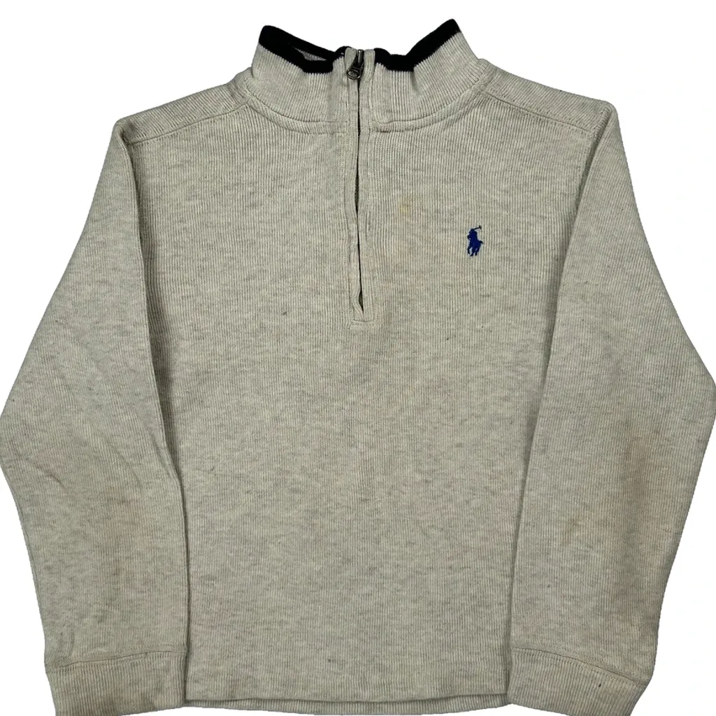 Age 5-6 Polo By Ralph Lauren 1/4 Zip - Small Grey Cotton - Image 5