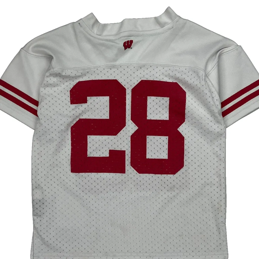 Age 5-6 Wisconsin Badgers Adidas College Football Jersey - Medium Red Polyester - Image 6