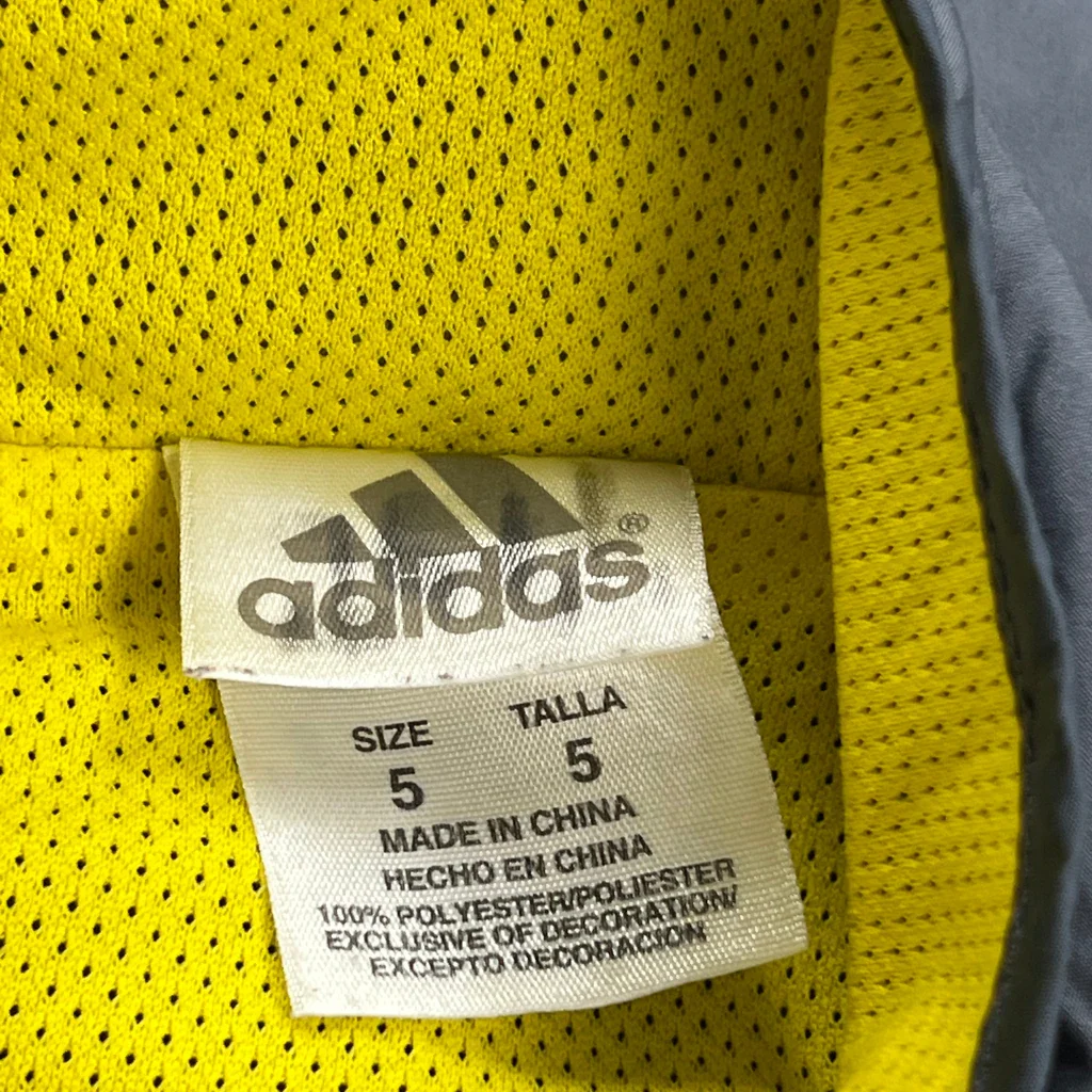 Age 5 Adidas Striped Windbreaker - XS Yellow Polyester - Image 3