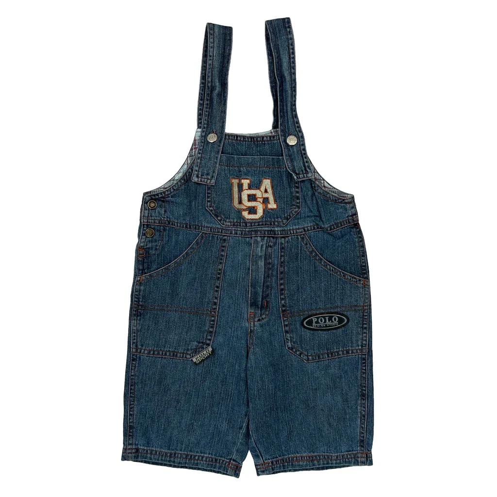 Age 5 Blue Spencers Graphic Dungarees - Small Blue Denim - Image 2