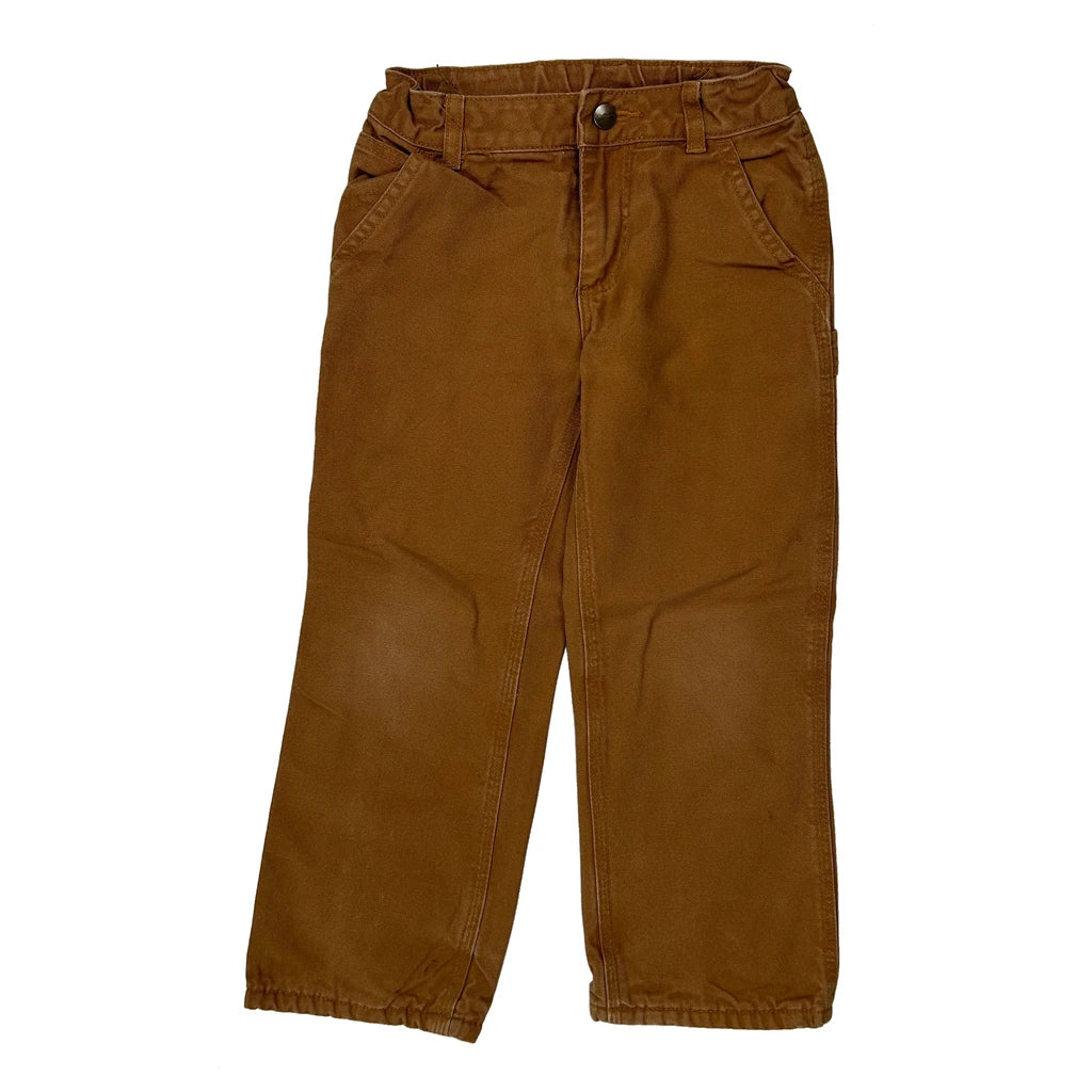 Age 5 Carhartt Double Knee Carpenter Trousers - Small Brown Cotton - Image 2
