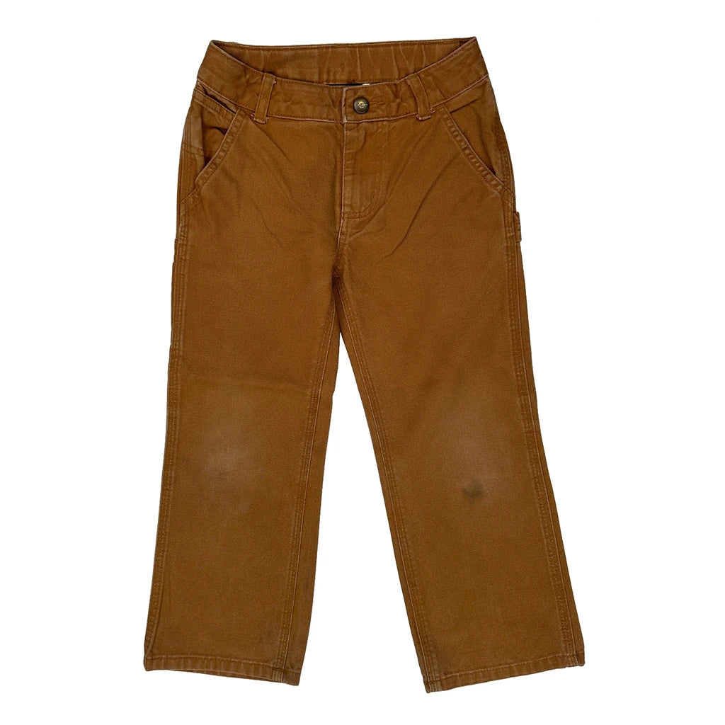 Age 5 Carhartt Cargo Carpenter Trousers - Small Brown Cotton - Image 2
