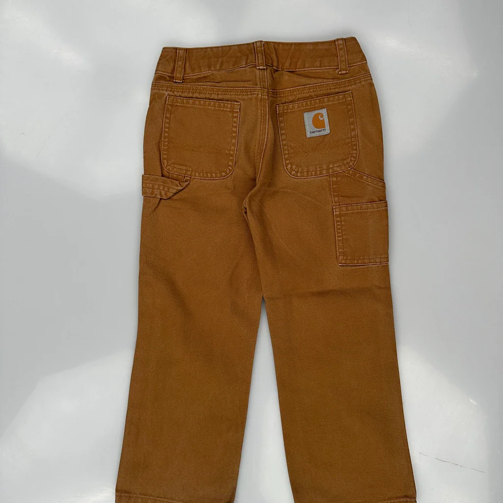 Age 5 Carhartt Cargo Carpenter Trousers - Small Brown Cotton - Image 3