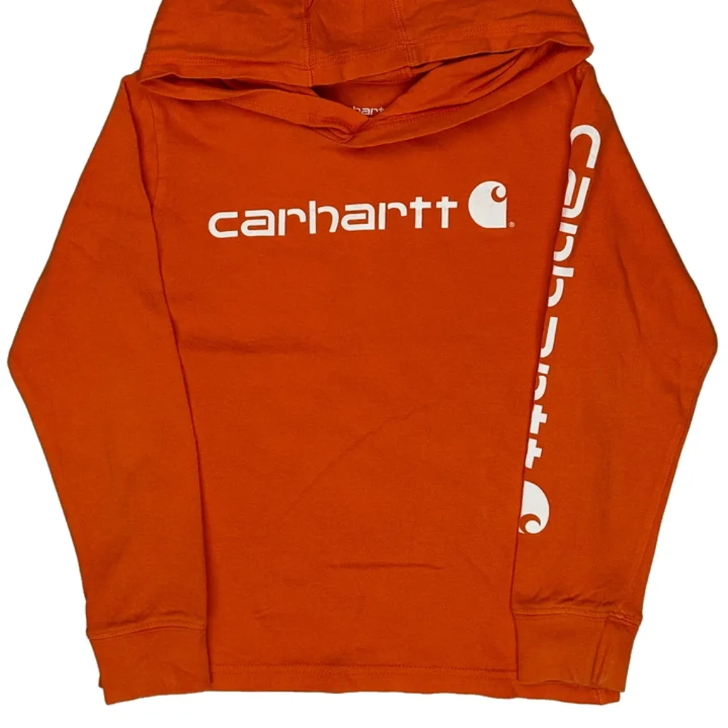 Age 5 Carhartt Hoodie - Small Orange Cotton - Image 4