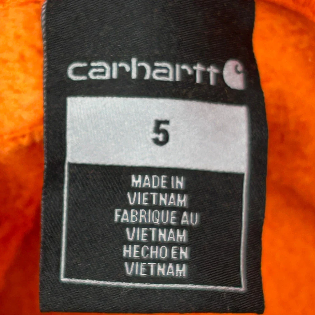 Age 5 Carhartt Hoodie - XS Orange Cotton - Image 3