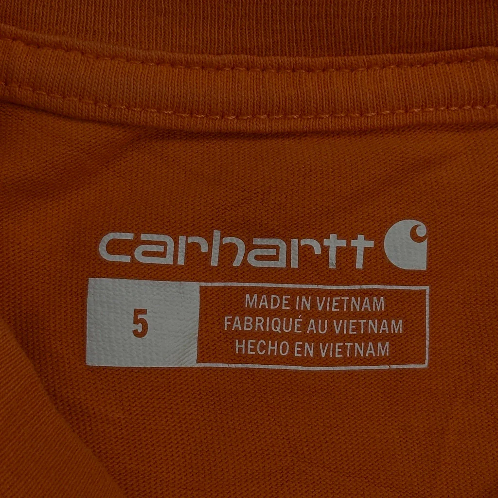 Age 5 Carhartt T-Shirt - XS Orange Cotton - Image 3