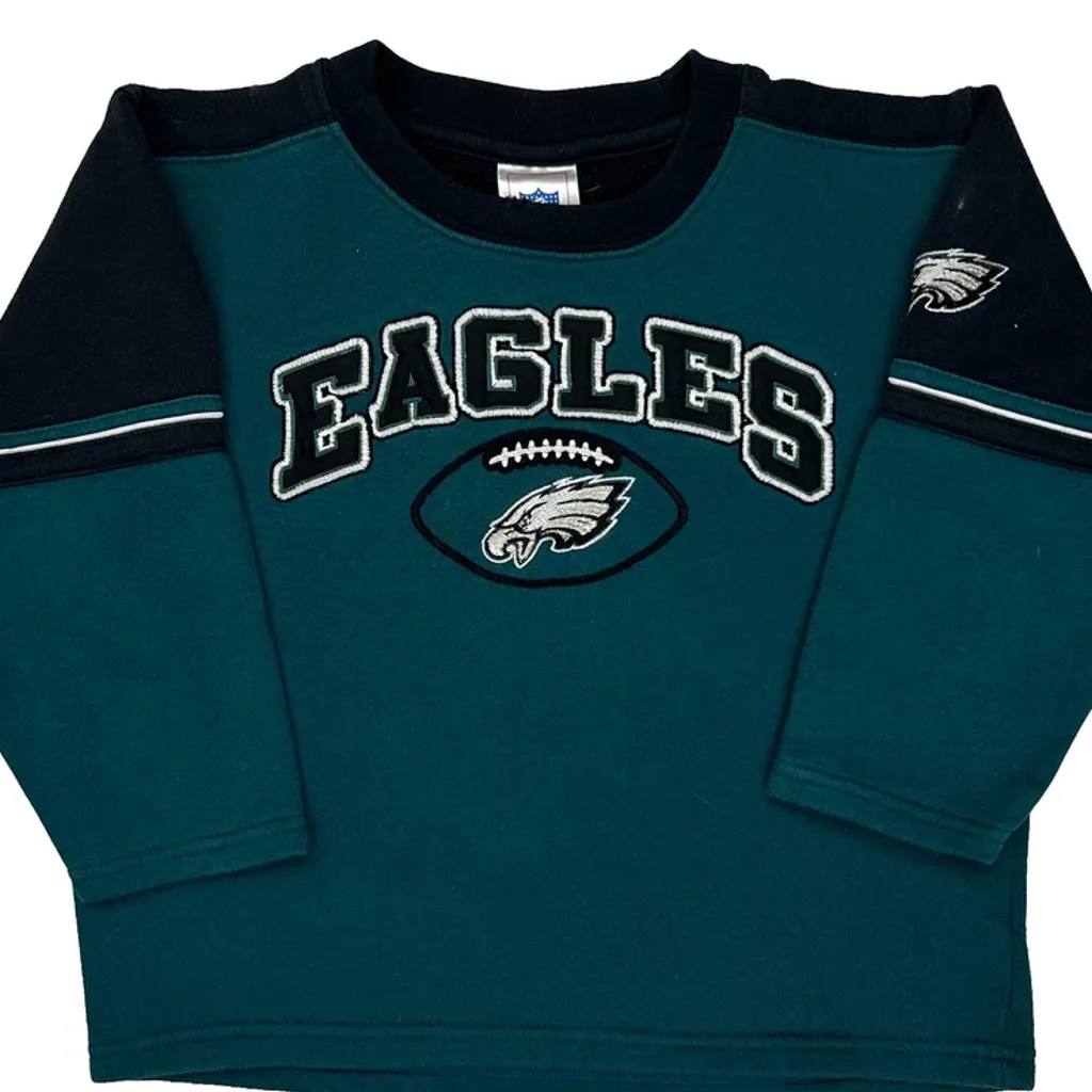 Age 5 Nfl Eagles Long Sleeve T-Shirt - XS Green Cotton - Image 4
