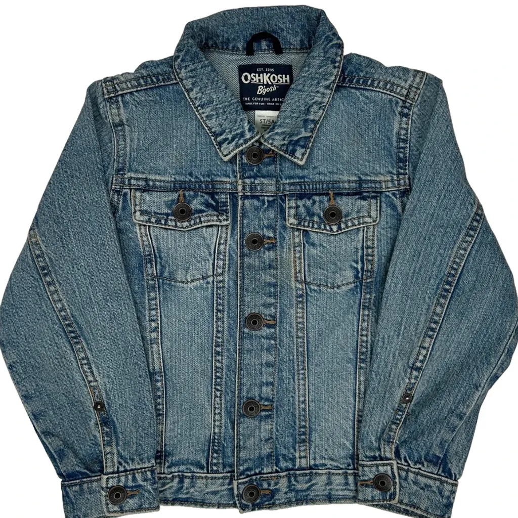 Age 5 Oshkosh Denim Jacket - XS Blue Cotton - Image 6