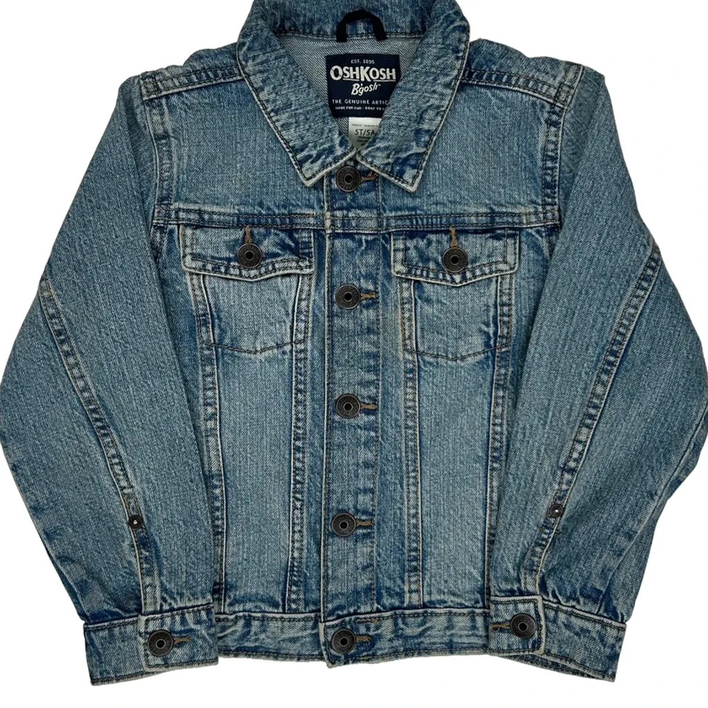 Age 5 Oshkosh Denim Jacket - XS Blue Cotton - Image 7