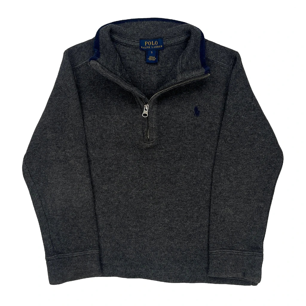 Age 5 Polo By Ralph Lauren 1/4 Zip - XS Gray Cotton