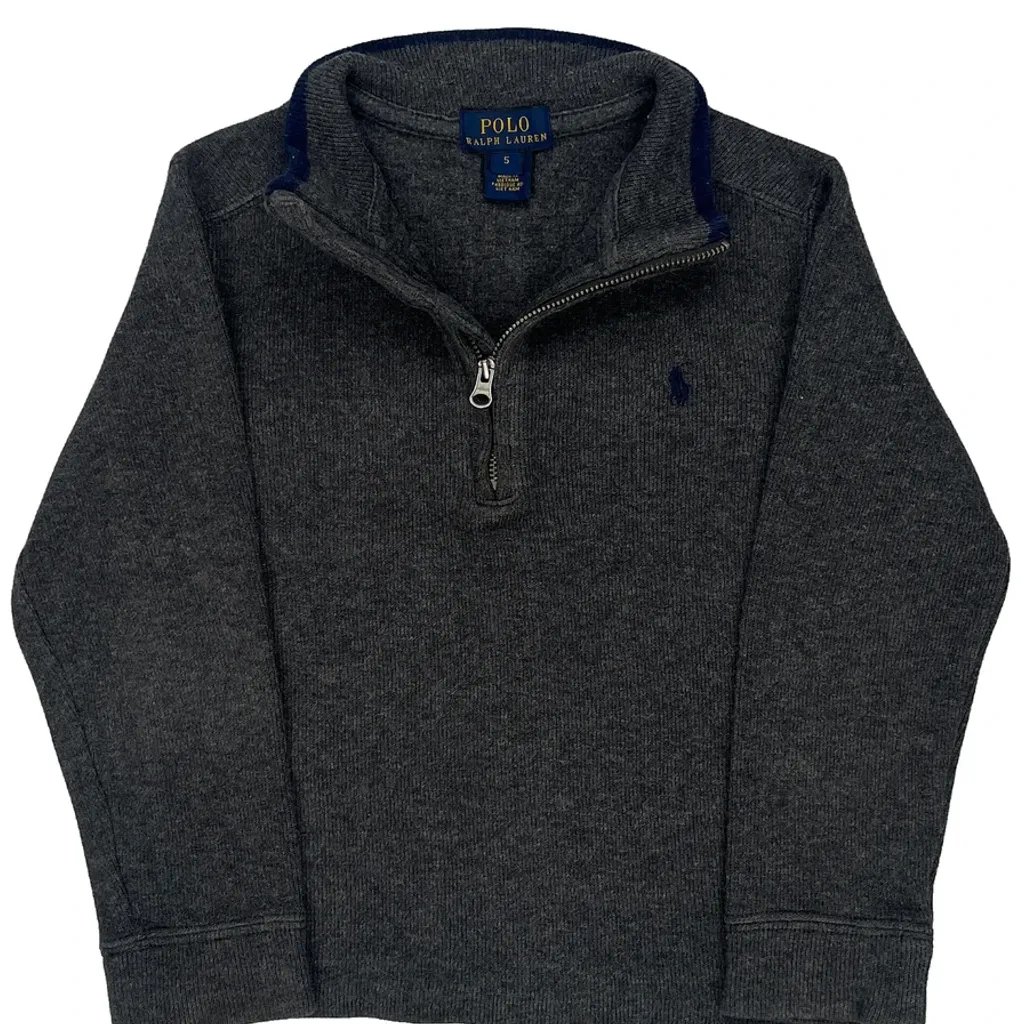 Age 5 Polo By Ralph Lauren 1/4 Zip - XS Gray Cotton - Image 4