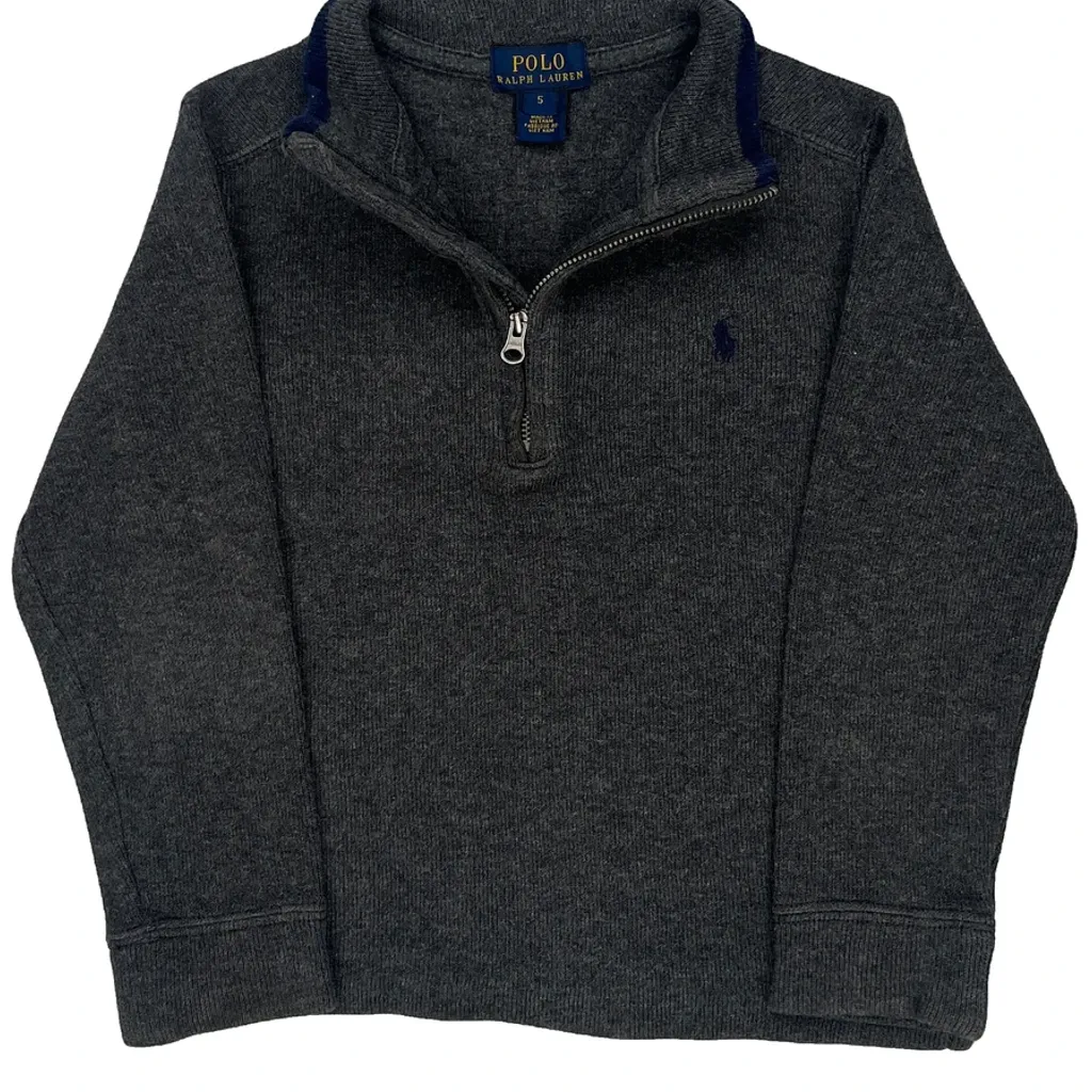 Age 5 Polo By Ralph Lauren 1/4 Zip - XS Gray Cotton - Image 5