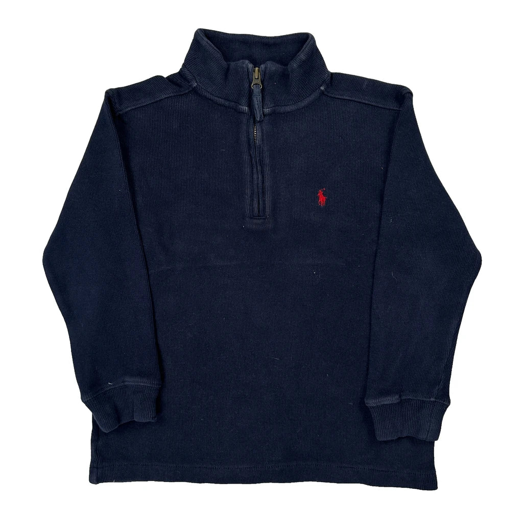 Age 5 Polo By Ralph Lauren 1/4 Zip - Small Navy Cotton