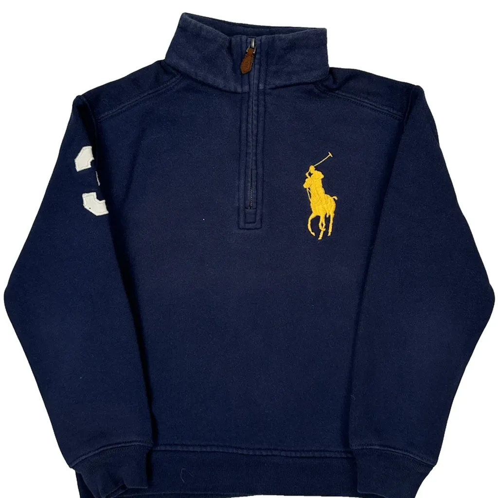 Age 5 Polo By Ralph Lauren 1/4 Zip - XS Navy Cotton - Image 4