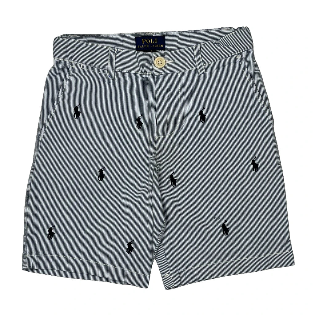 Age 5 Polo By Ralph Lauren Striped Chino Shorts - XS Blue Cotton - Image 2
