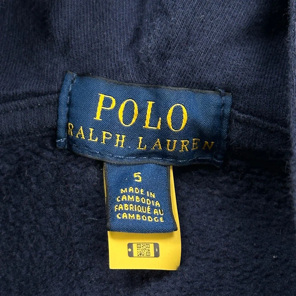 Age 5 Polo By Ralph Lauren Hoodie - Small Navy Cotton - Image 3
