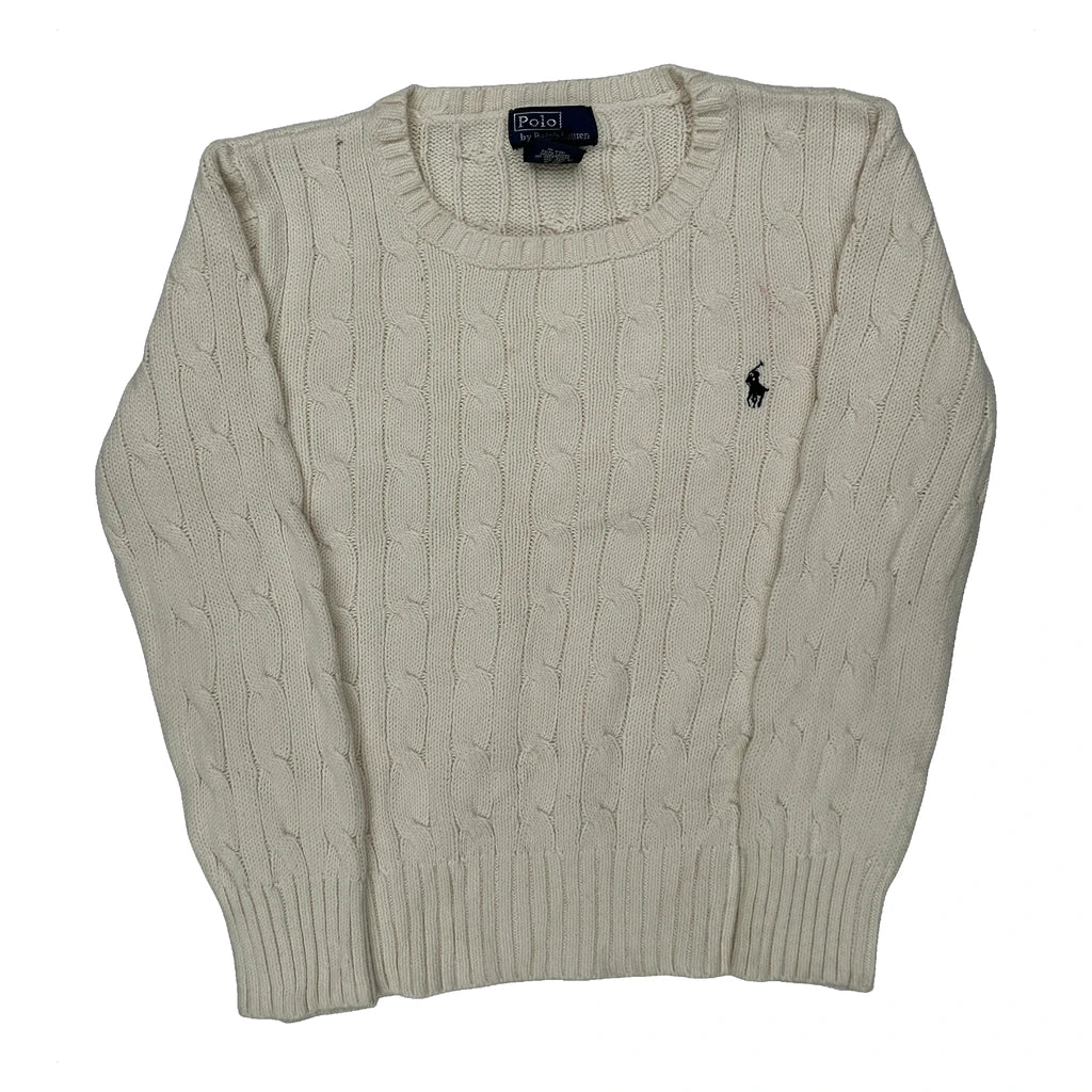 Age 5 Polo By Ralph Lauren Jumper - Small Cream Cotton