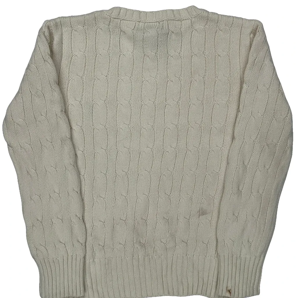 Age 5 Polo By Ralph Lauren Jumper - Small Cream Cotton - Image 6