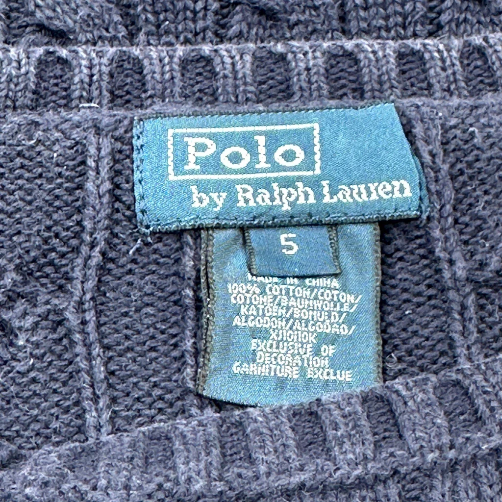 Age 5 Polo By Ralph Lauren Jumper - Small Navy Cotton - Image 3