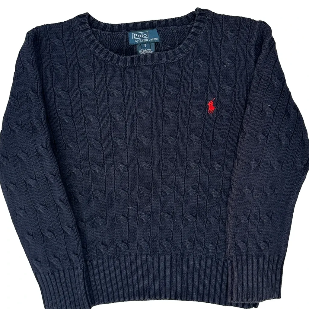 Age 5 Polo By Ralph Lauren Jumper - Small Navy Cotton - Image 5