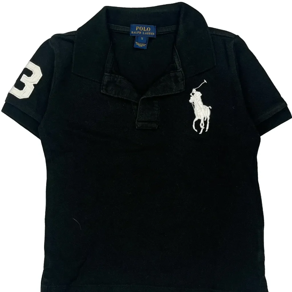 Age 5 Polo By Ralph Lauren Polo Shirt - XS Black Cotton - Image 5