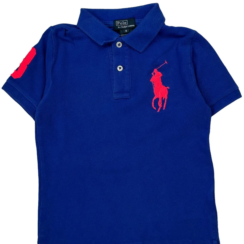 Age 5 Polo By Ralph Lauren Polo Shirt - Small Blue Cotton - Image 4