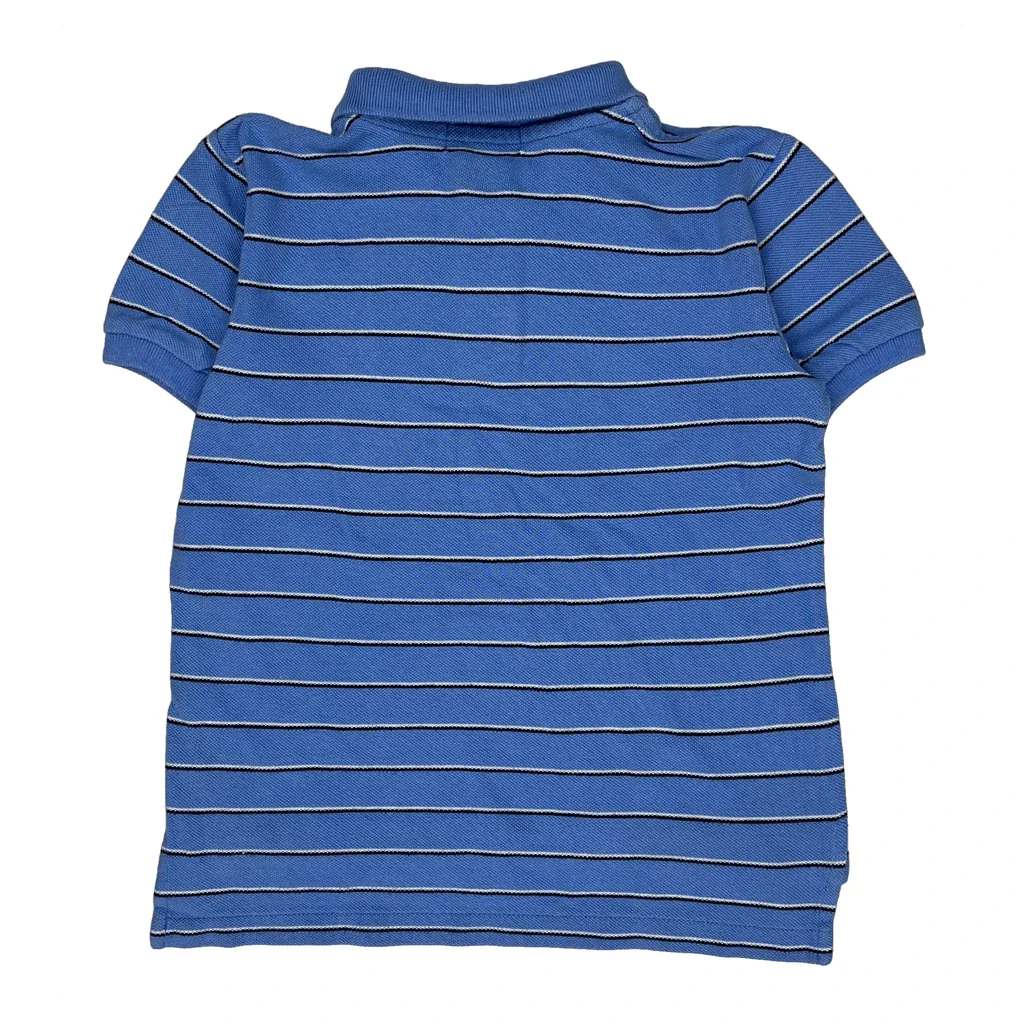 Age 5 Polo By Ralph Lauren Striped Polo Shirt - Small Blue Cotton - Image 2