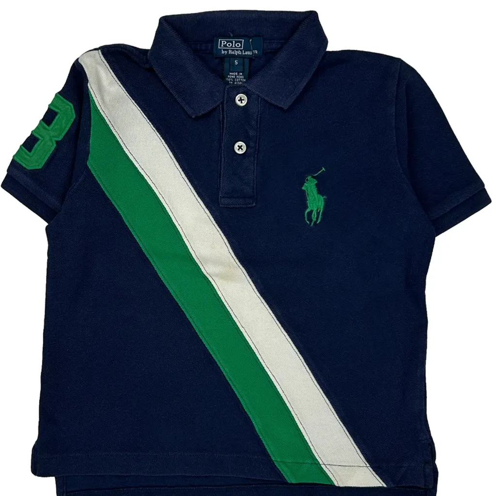 Age 5 Polo By Ralph Lauren Striped Polo Shirt - XS Navy Cotton - Image 4
