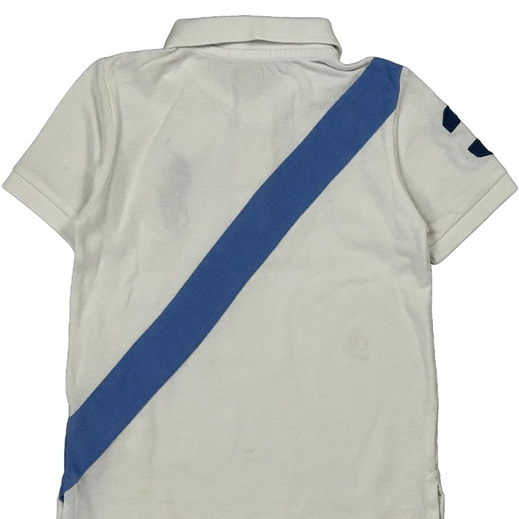 Age 5 Polo By Ralph Lauren Striped Polo Shirt - 2XS White Cotton - Image 6