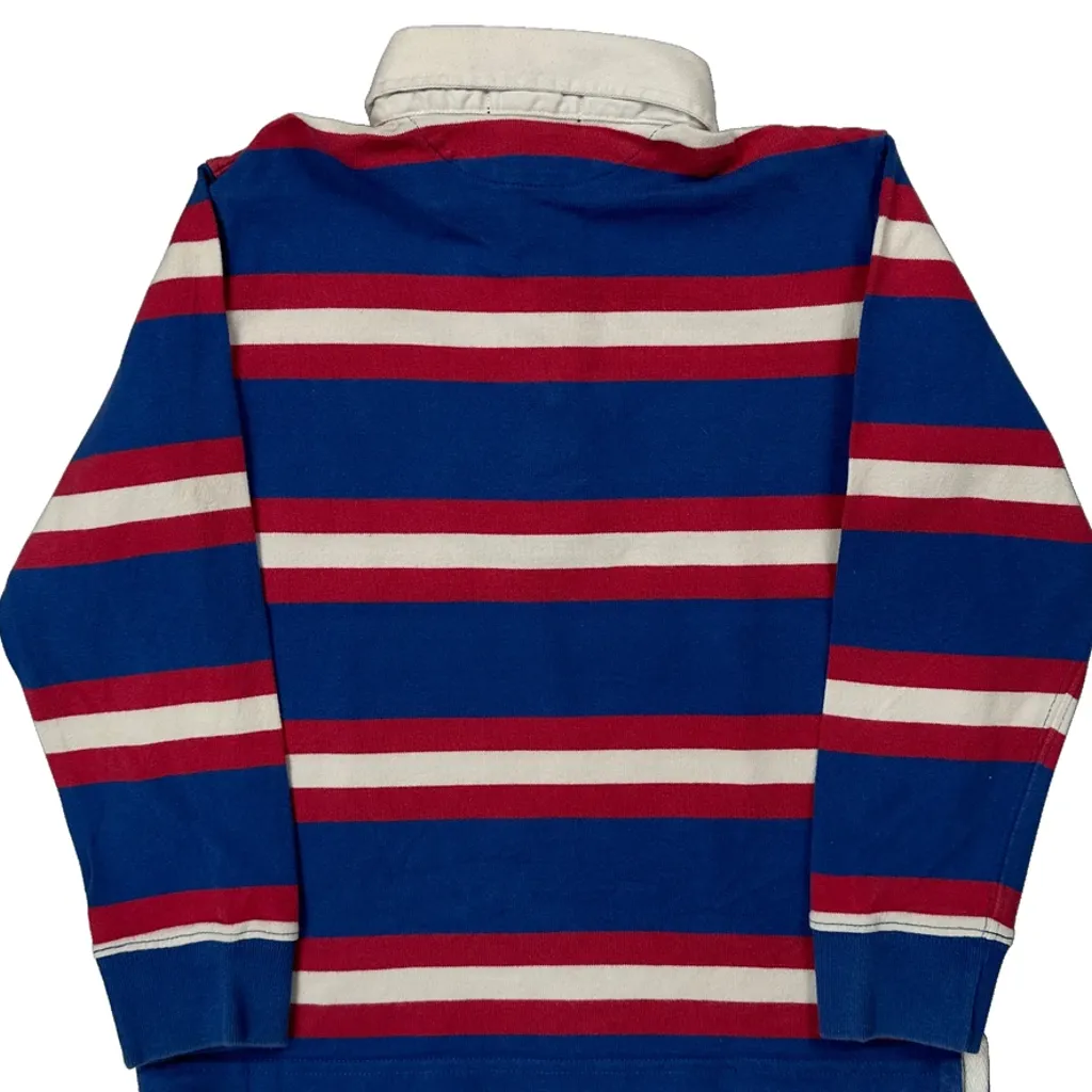 Age 5 Polo By Ralph Lauren Striped Rugby Shirt - Small Blue Cotton - Image 7