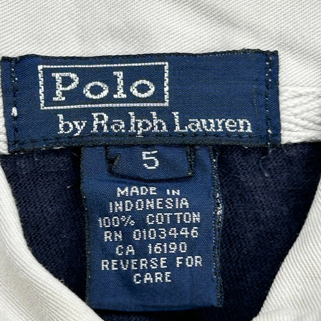 Age 5 Polo By Ralph Lauren Striped Rugby Shirt - Small Grey Cotton - Image 3